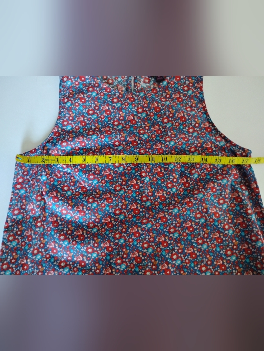 J. Crew Liberty Art Fabric Betsy Ann Blouse Red Blue Floral Cottagecore Size - Picture 11 of 13